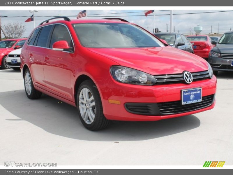 Tornado Red / Cornsilk Beige 2014 Volkswagen Jetta TDI SportWagen