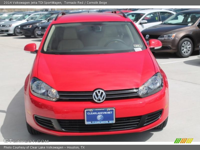 Tornado Red / Cornsilk Beige 2014 Volkswagen Jetta TDI SportWagen