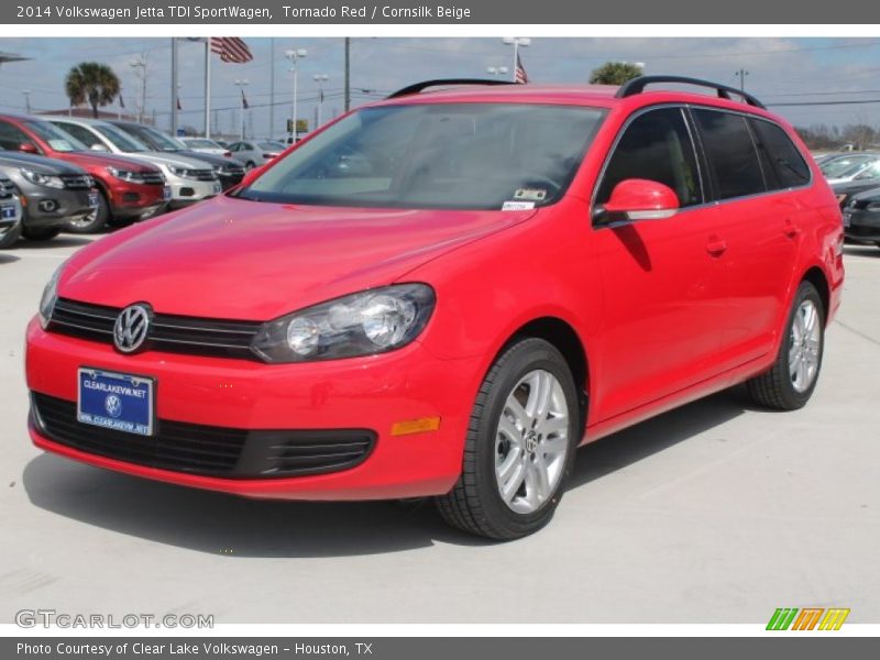 Tornado Red / Cornsilk Beige 2014 Volkswagen Jetta TDI SportWagen