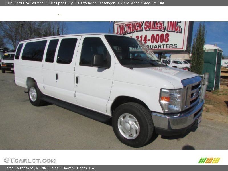 Oxford White / Medium Flint 2009 Ford E Series Van E350 Super Duty XLT Extended Passenger