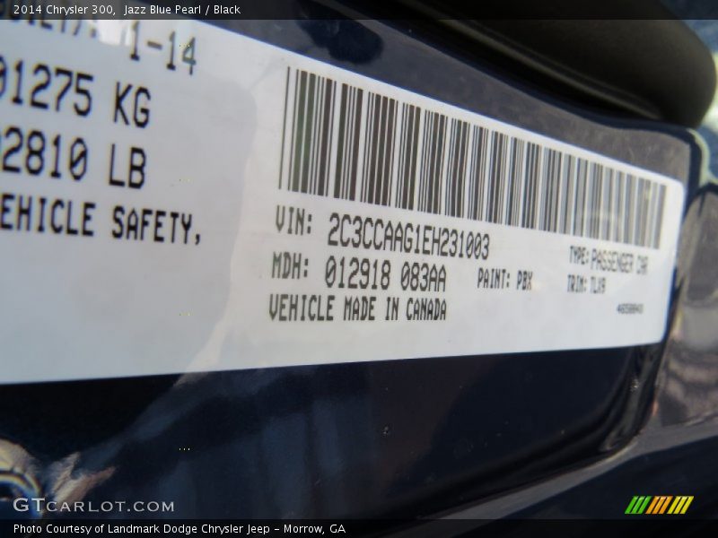 Jazz Blue Pearl / Black 2014 Chrysler 300