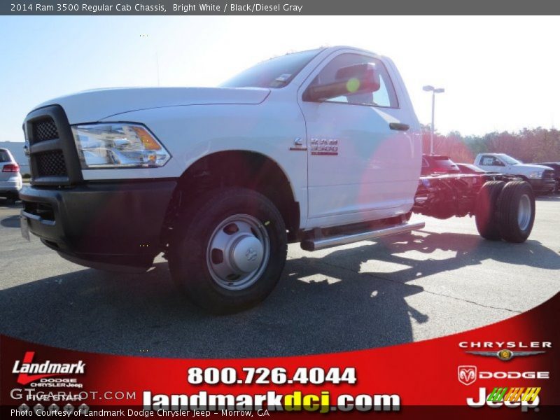 Bright White / Black/Diesel Gray 2014 Ram 3500 Regular Cab Chassis