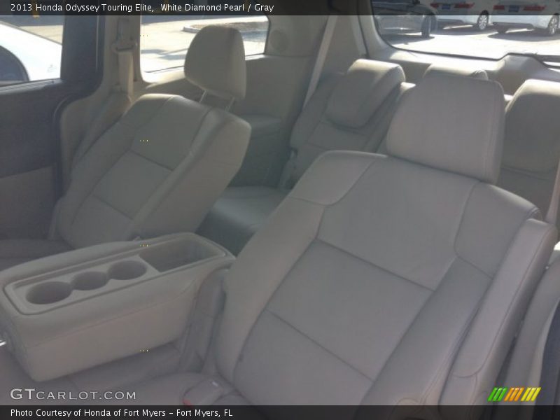 White Diamond Pearl / Gray 2013 Honda Odyssey Touring Elite