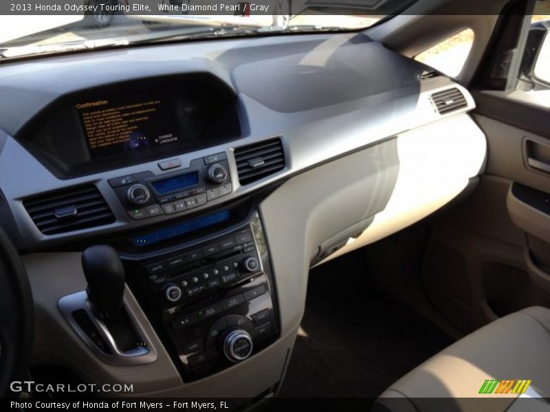 White Diamond Pearl / Gray 2013 Honda Odyssey Touring Elite