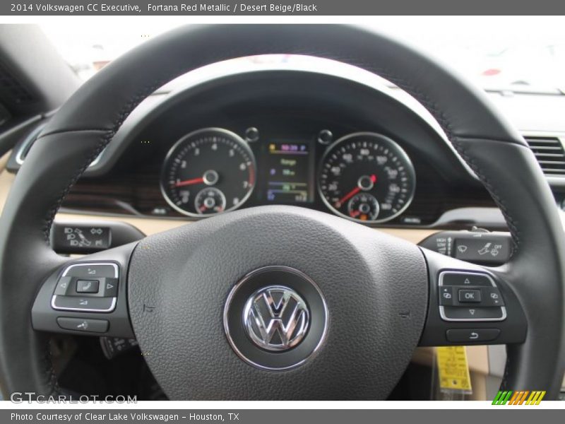 Fortana Red Metallic / Desert Beige/Black 2014 Volkswagen CC Executive