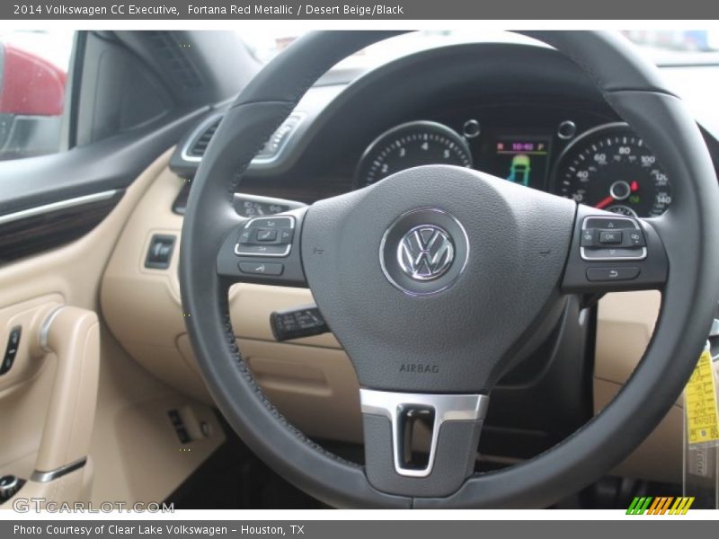 Fortana Red Metallic / Desert Beige/Black 2014 Volkswagen CC Executive