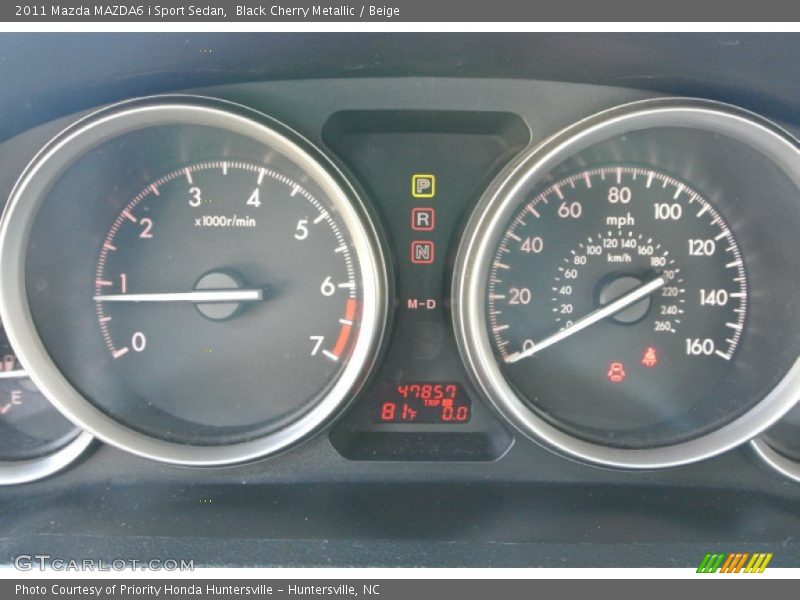 Black Cherry Metallic / Beige 2011 Mazda MAZDA6 i Sport Sedan