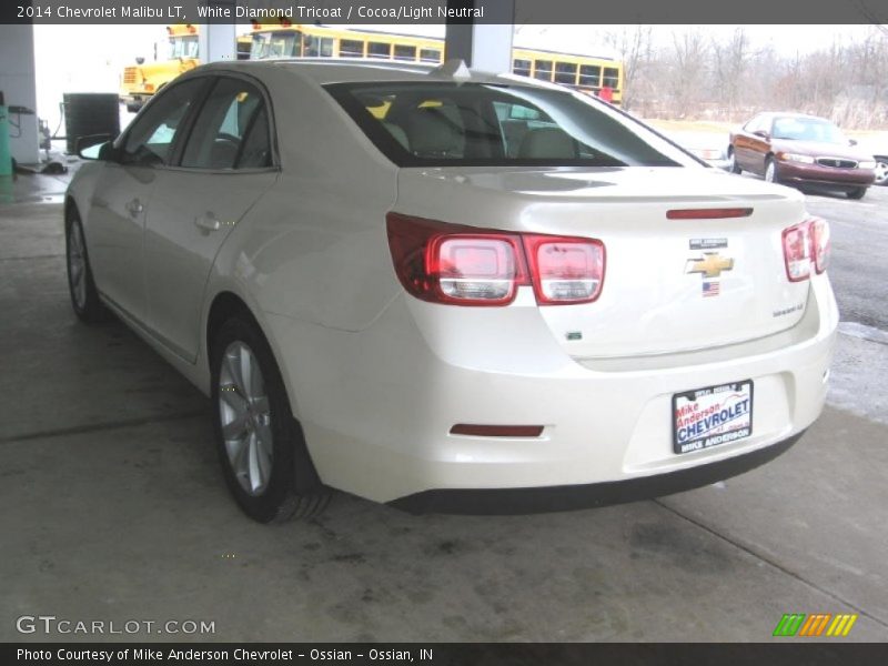 White Diamond Tricoat / Cocoa/Light Neutral 2014 Chevrolet Malibu LT
