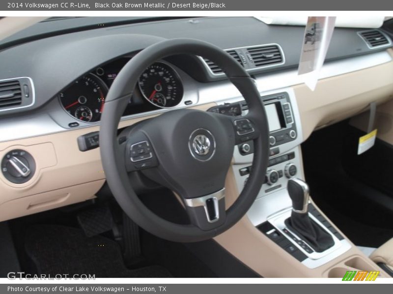 Black Oak Brown Metallic / Desert Beige/Black 2014 Volkswagen CC R-Line