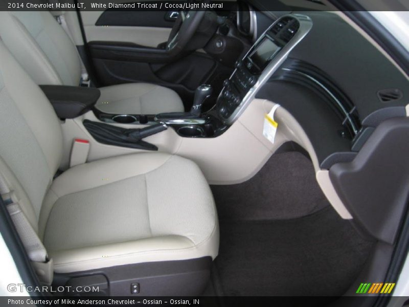 White Diamond Tricoat / Cocoa/Light Neutral 2014 Chevrolet Malibu LT