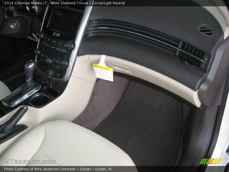 White Diamond Tricoat / Cocoa/Light Neutral 2014 Chevrolet Malibu LT