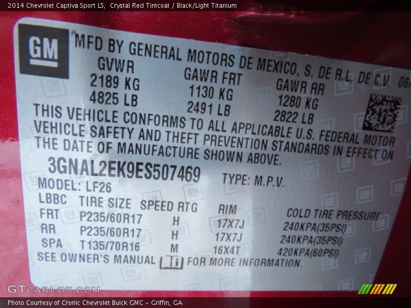Crystal Red Tintcoat / Black/Light Titanium 2014 Chevrolet Captiva Sport LS