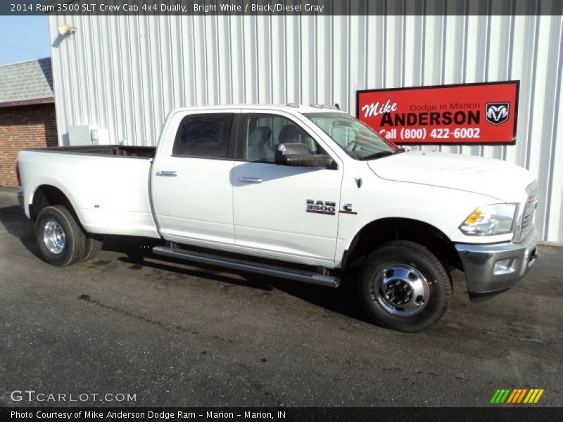 Bright White / Black/Diesel Gray 2014 Ram 3500 SLT Crew Cab 4x4 Dually