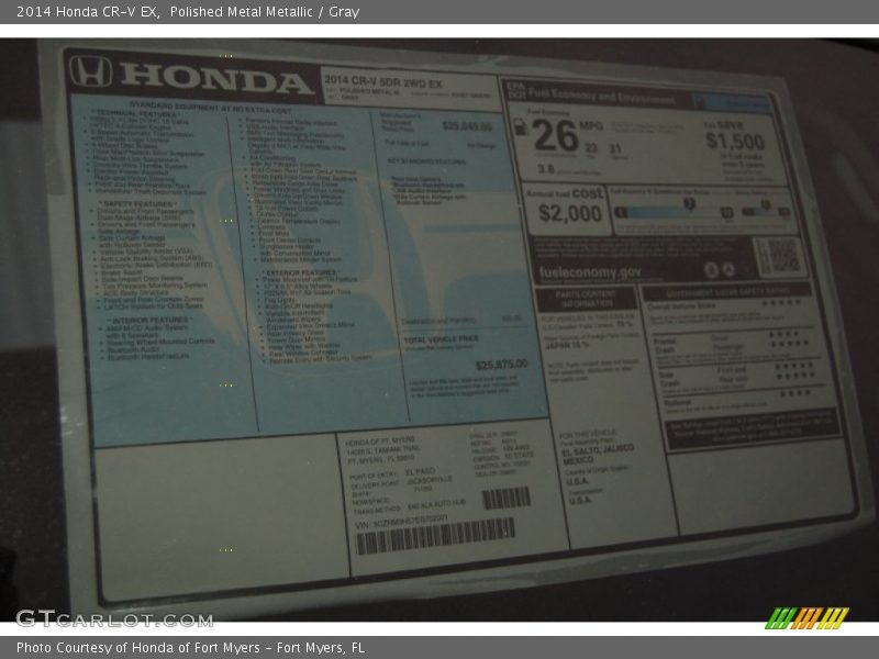 Polished Metal Metallic / Gray 2014 Honda CR-V EX
