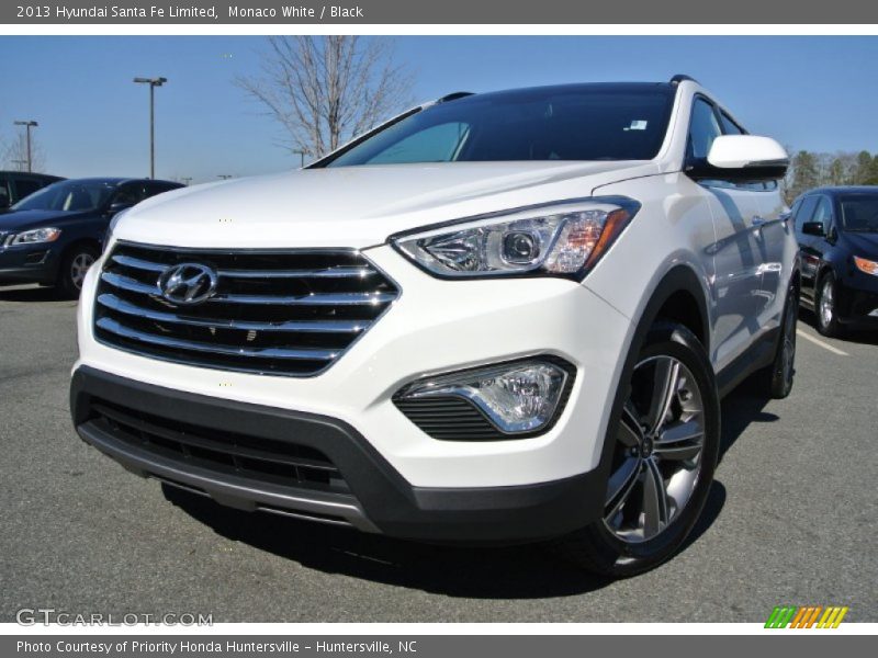Monaco White / Black 2013 Hyundai Santa Fe Limited