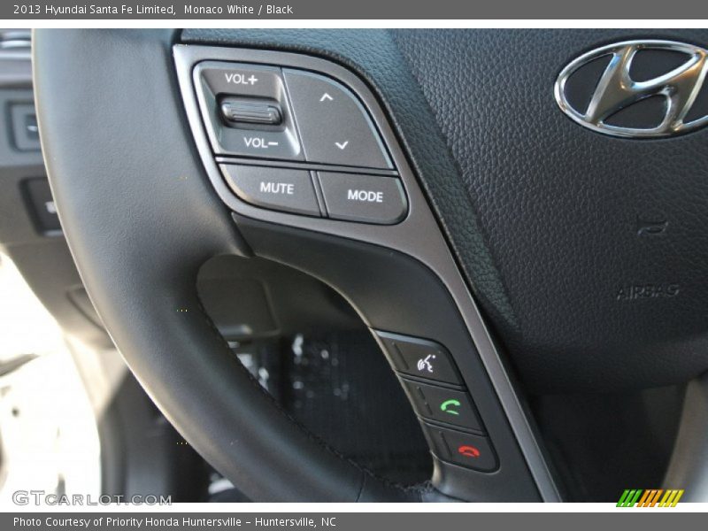 Monaco White / Black 2013 Hyundai Santa Fe Limited
