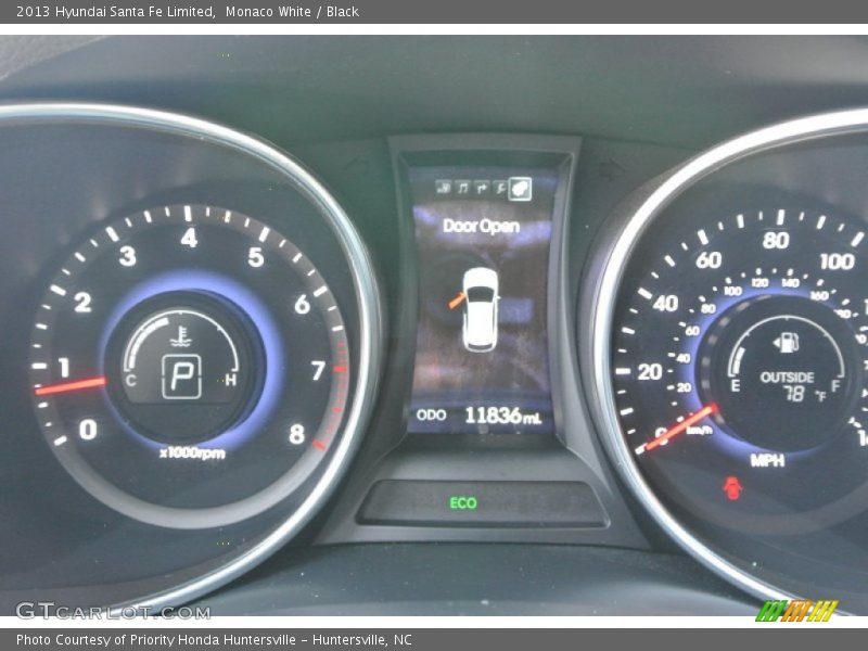 Monaco White / Black 2013 Hyundai Santa Fe Limited
