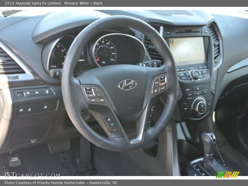 Monaco White / Black 2013 Hyundai Santa Fe Limited