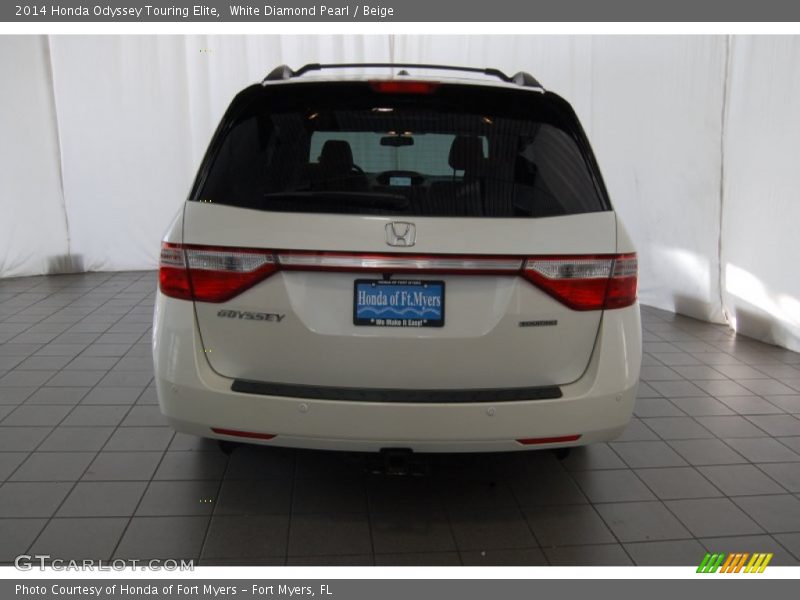 White Diamond Pearl / Beige 2014 Honda Odyssey Touring Elite