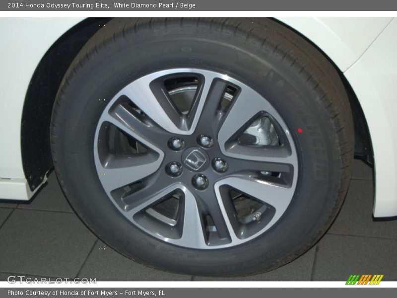 White Diamond Pearl / Beige 2014 Honda Odyssey Touring Elite