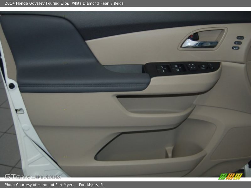 White Diamond Pearl / Beige 2014 Honda Odyssey Touring Elite