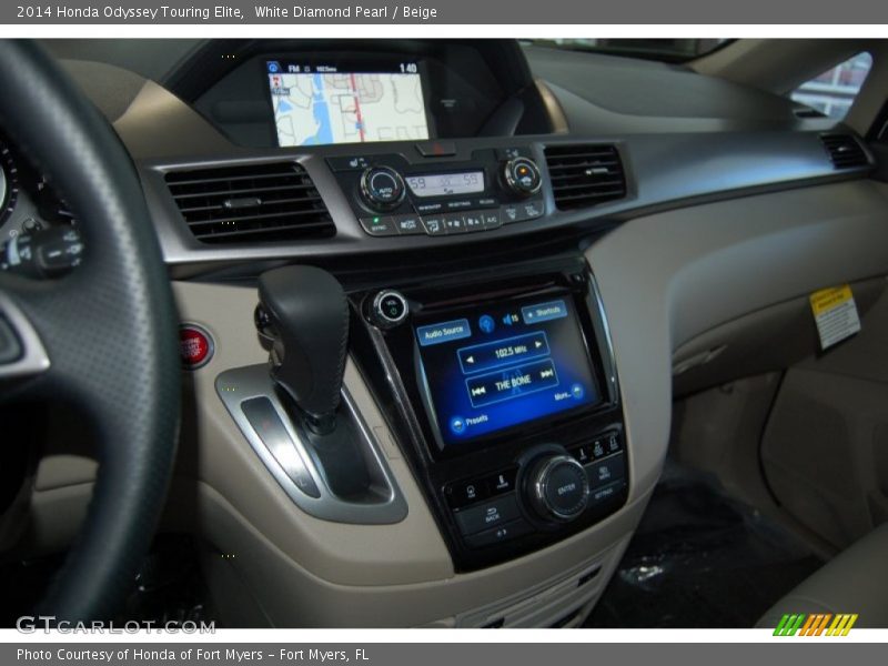 White Diamond Pearl / Beige 2014 Honda Odyssey Touring Elite