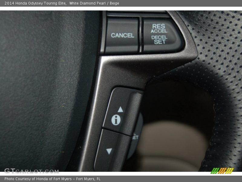 White Diamond Pearl / Beige 2014 Honda Odyssey Touring Elite