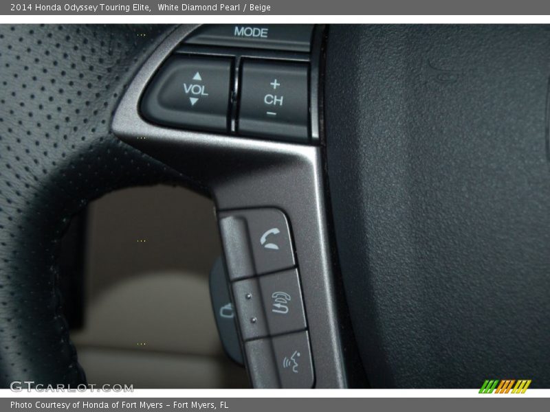 White Diamond Pearl / Beige 2014 Honda Odyssey Touring Elite