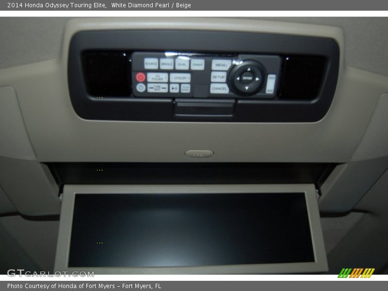 White Diamond Pearl / Beige 2014 Honda Odyssey Touring Elite
