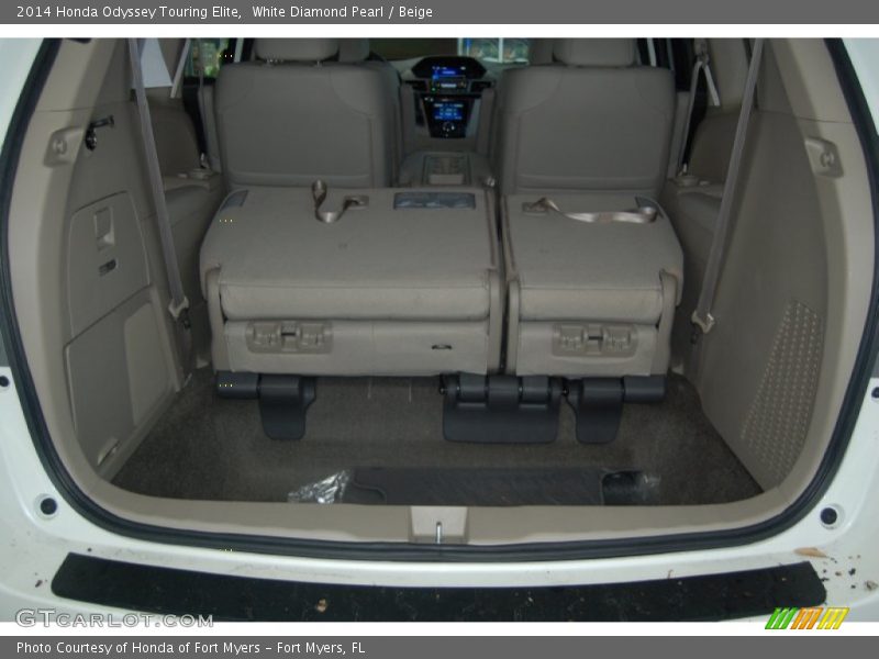 White Diamond Pearl / Beige 2014 Honda Odyssey Touring Elite