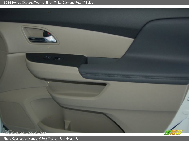 White Diamond Pearl / Beige 2014 Honda Odyssey Touring Elite