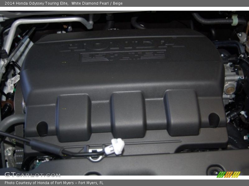 White Diamond Pearl / Beige 2014 Honda Odyssey Touring Elite