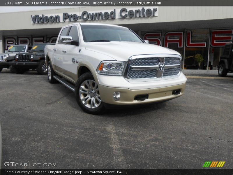 Bright White / Longhorn Black/Cattle Tan 2013 Ram 1500 Laramie Longhorn Crew Cab 4x4