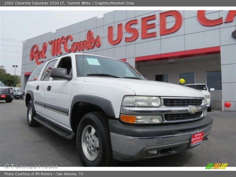 Summit White / Graphite/Medium Gray 2002 Chevrolet Suburban 1500 LT