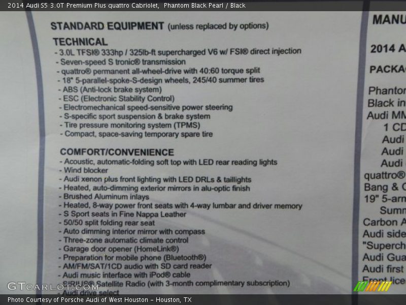 Phantom Black Pearl / Black 2014 Audi S5 3.0T Premium Plus quattro Cabriolet