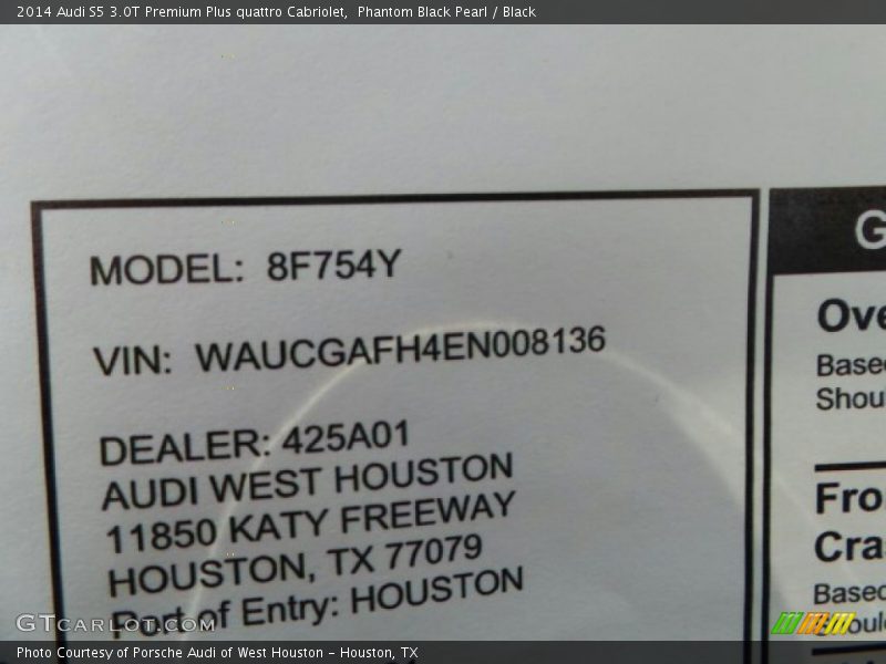 Phantom Black Pearl / Black 2014 Audi S5 3.0T Premium Plus quattro Cabriolet
