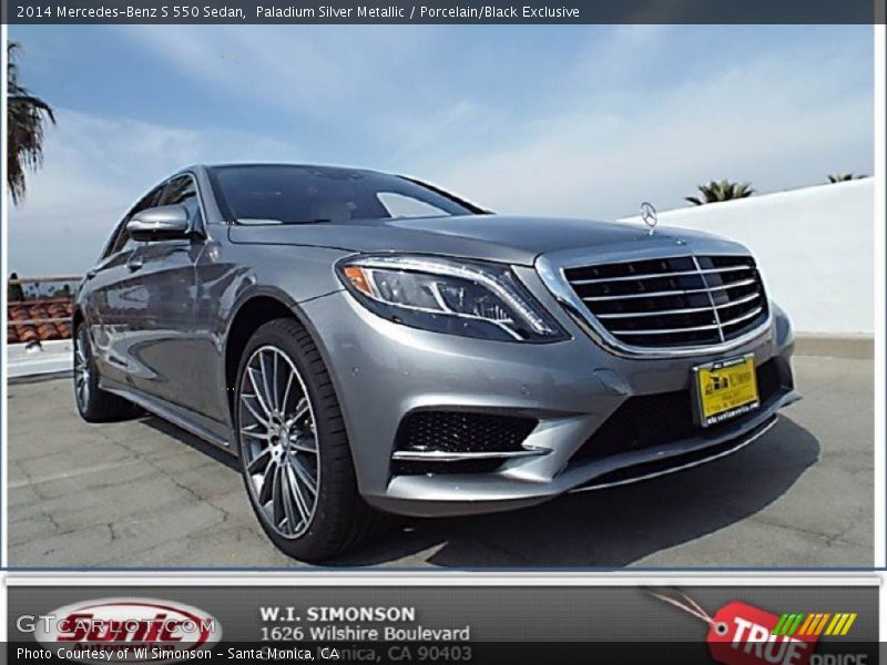 Paladium Silver Metallic / Porcelain/Black Exclusive 2014 Mercedes-Benz S 550 Sedan