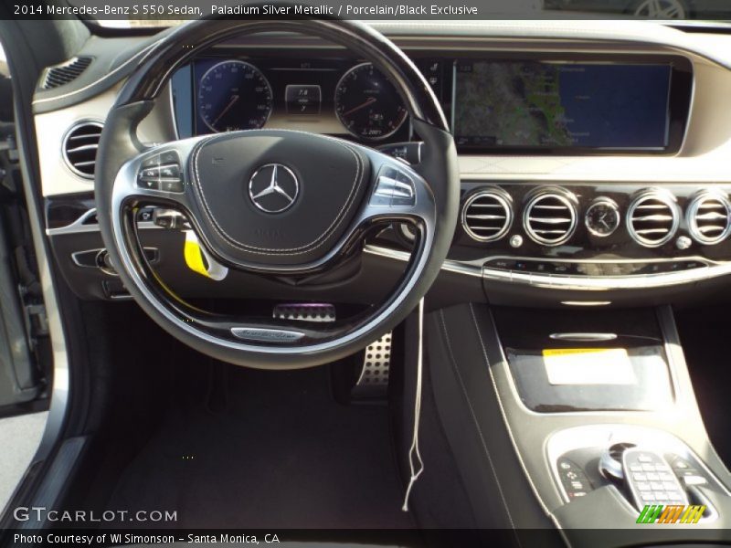 Paladium Silver Metallic / Porcelain/Black Exclusive 2014 Mercedes-Benz S 550 Sedan
