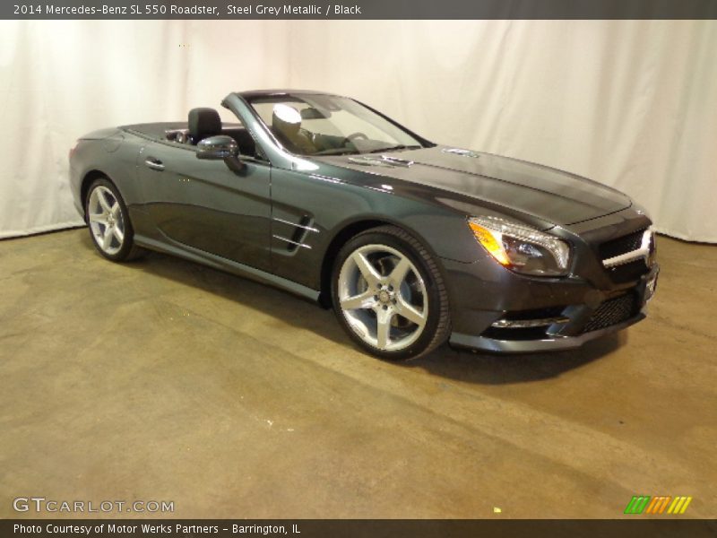 Steel Grey Metallic / Black 2014 Mercedes-Benz SL 550 Roadster