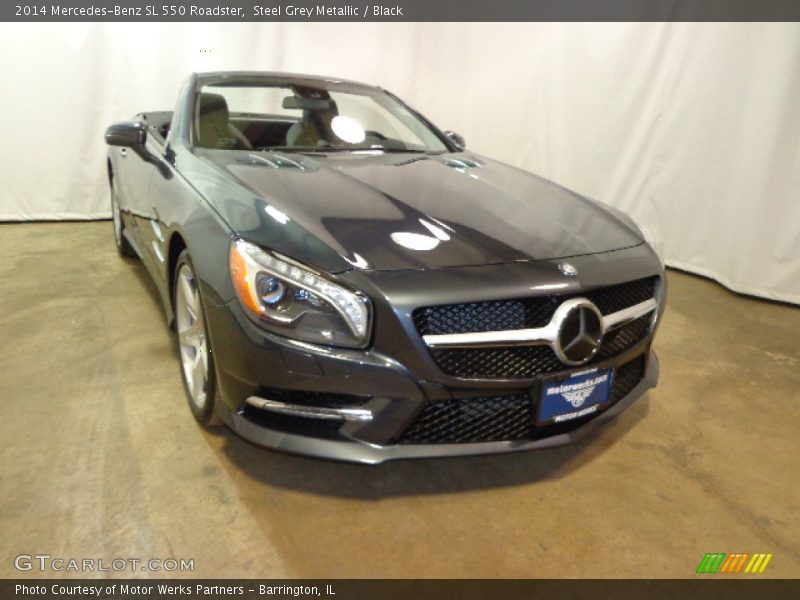 Steel Grey Metallic / Black 2014 Mercedes-Benz SL 550 Roadster