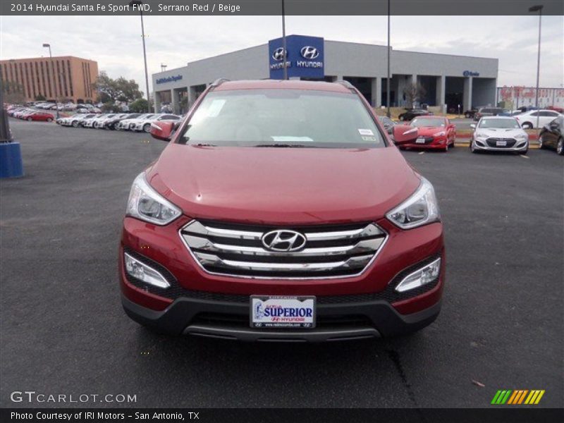 Serrano Red / Beige 2014 Hyundai Santa Fe Sport FWD