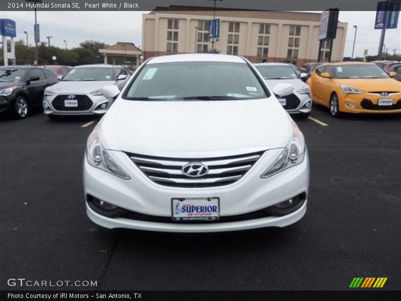 Pearl White / Black 2014 Hyundai Sonata SE