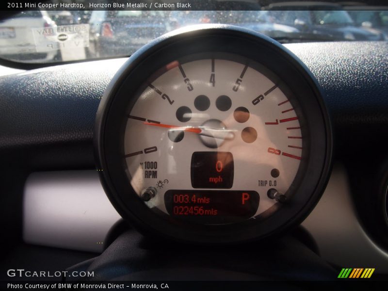 Horizon Blue Metallic / Carbon Black 2011 Mini Cooper Hardtop