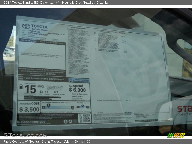 Magnetic Gray Metallic / Graphite 2014 Toyota Tundra SR5 Crewmax 4x4
