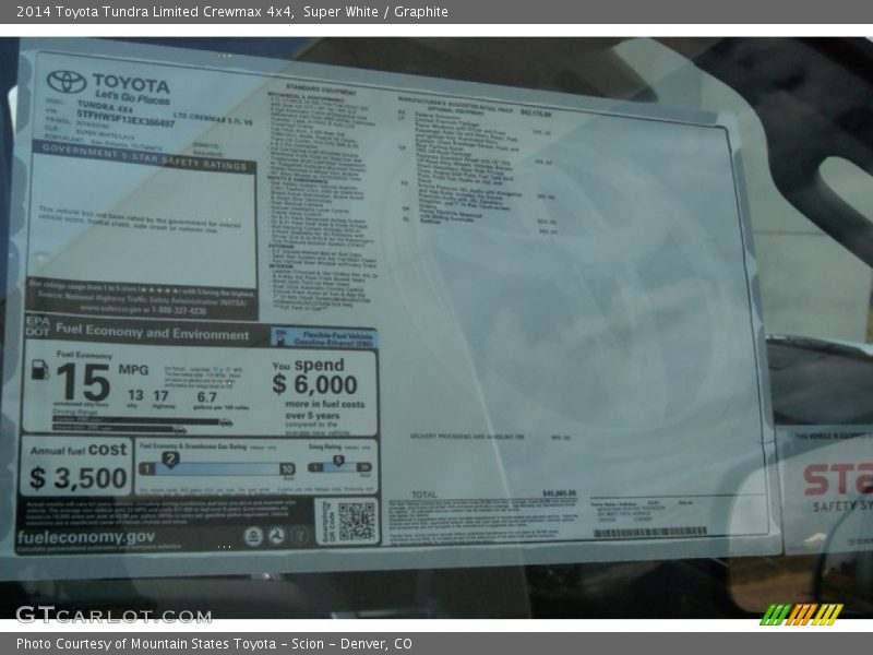 Super White / Graphite 2014 Toyota Tundra Limited Crewmax 4x4