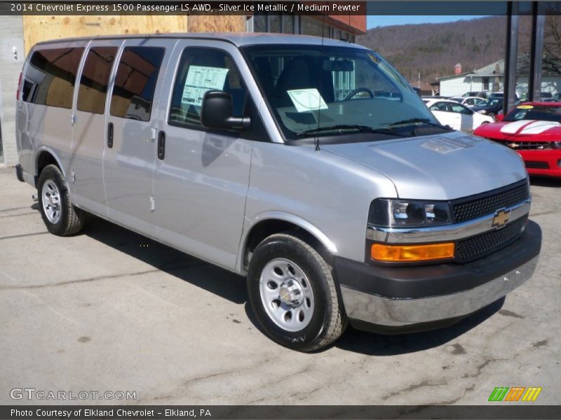 Silver Ice Metallic / Medium Pewter 2014 Chevrolet Express 1500 Passenger LS AWD