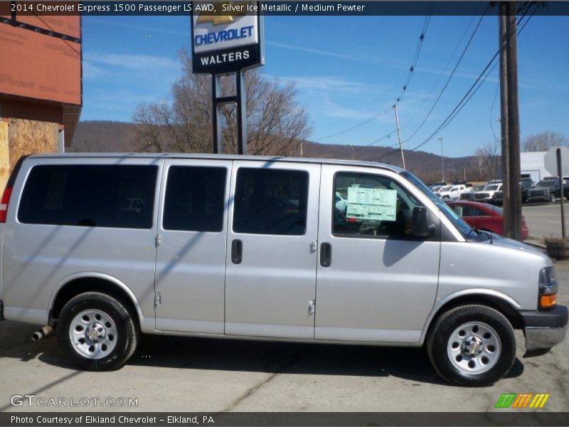 Silver Ice Metallic / Medium Pewter 2014 Chevrolet Express 1500 Passenger LS AWD