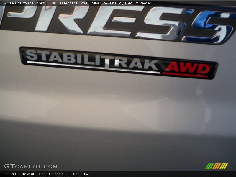 Silver Ice Metallic / Medium Pewter 2014 Chevrolet Express 1500 Passenger LS AWD