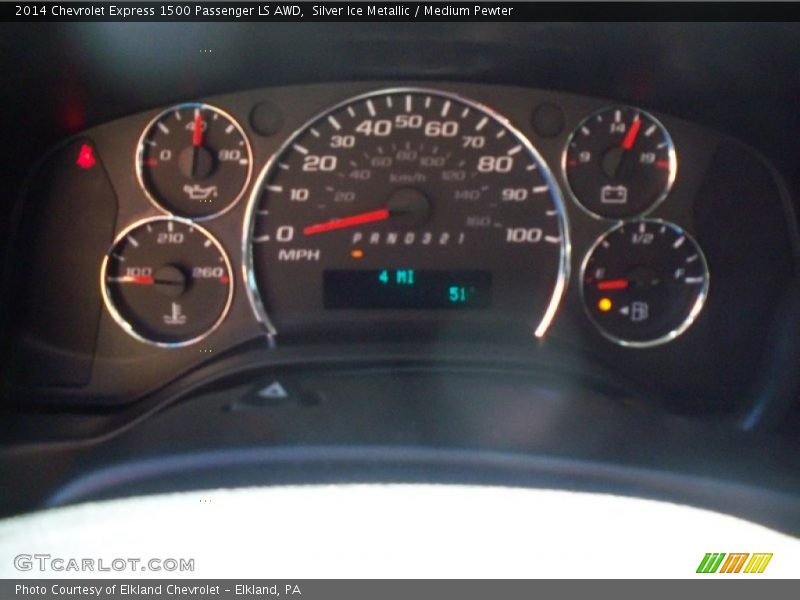 Silver Ice Metallic / Medium Pewter 2014 Chevrolet Express 1500 Passenger LS AWD