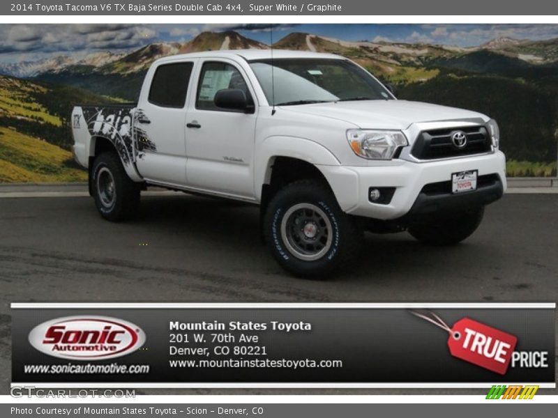 Super White / Graphite 2014 Toyota Tacoma V6 TX Baja Series Double Cab 4x4